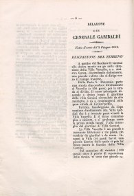 Roma 7 giugno 1849 : L'armata era reduce dalla sua spedizione di Velletri; il prode generale Garibaldi colla 1. Divisione ..