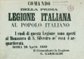 Al popolo italiano  / Comando della prima Legione italiana