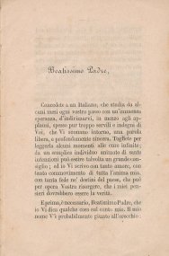 A Pio IX. Pontefice Massimo : lettera di G. Mazzini