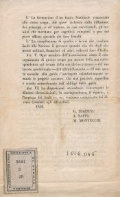 Associazione Nazionale  [G. Mazzini, A. Saffi, M. Montecchi]