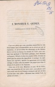 Lettre a monsieur E. Quinet représentant du peuple français