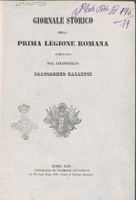 Giornale storico della prima Legione romana